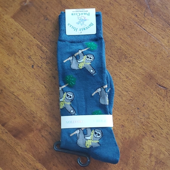 Beverly Hills Polo Club Sloth Print Socks - Picture 3 of 10